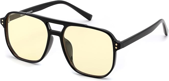 FEISEDY Amber Blue Light Glasses for Computer Gaming Orange/Yellow lens Anti Eyestrain Sleep Glasses G2835