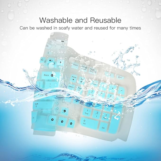 Keyboard Cover for Logitech K350 MK550 MK570, Keyboard Skin for Logitech K350 MK550 MK570 Wireless Wave Keyboards Covers Protector Accessories, Ombre Mint Green