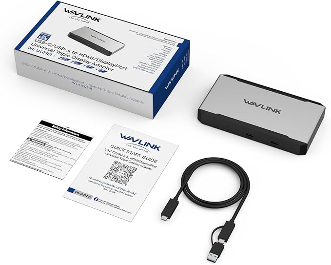 3 Monitor Docking Station, WAVLINK triple monitors adapter for M1/M2/M3/M4 macOS Systems. Type-C&A hosts, 100W PD IN, 3* HDMI + 2* DP Available, Triple 4K@60Hz, SMI Driver & Host USB3.2 Gen 2 Required