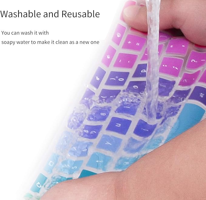 Colorful Keyboard Cover Compatible with Logitech K350 MK550 MK570 Wireless Wave Keyboard, Logitech K350 MK550 MK570 Full Keyboard Protector Skin -Rainbow