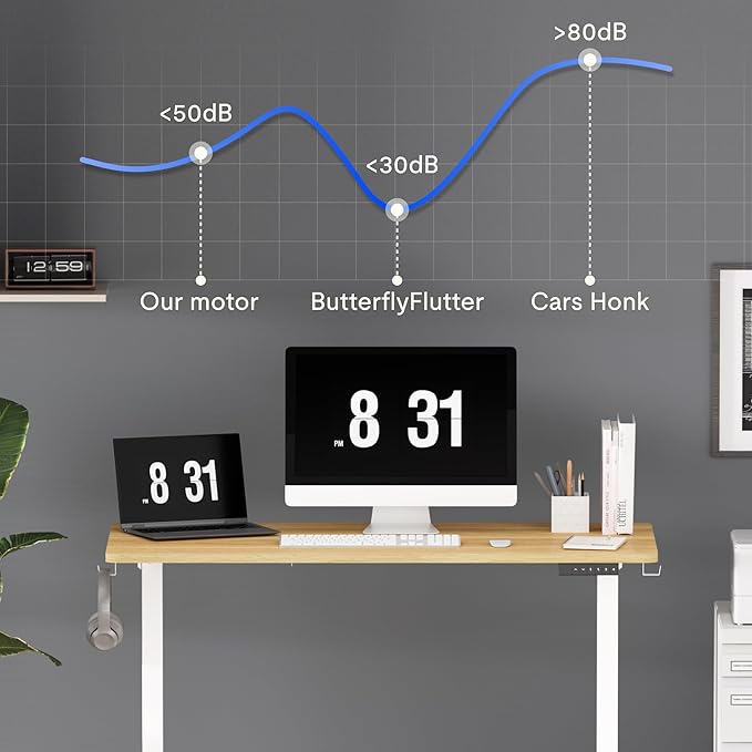 FLEXISPOT EN1 Height Adjustable Standing Desk Frame, Electric Sit Stand Desk Base for Home and Office (Gray Frame Only)