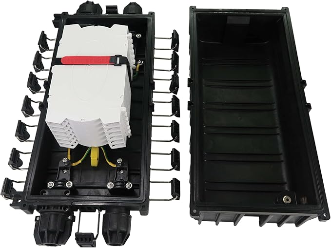 Eaton Tripp Lite Fiber Optic Splicing Enclosure, Horizontal Box, 288 Fiber Capacity Single Mode & Multimode, 6 Cable Trays, Outdoor IP68 Rated, Lifetime Manufacturer's Warranty (N600H-0288-6)