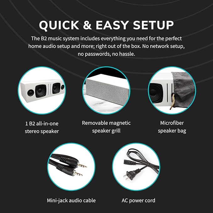 Audioengine All in One A2+ (B2) Portable Wireless Speaker - Audio with Lossless aptX Bluetooth and Analog Audio Input for Phone, Tablet, and Computers