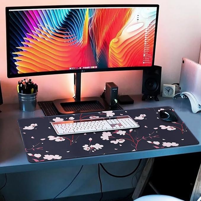 XXL Gaming Mouse Pad 35.4x15.7 Professional Large Mouse Pad & Computer Game Mouse Mat-90x40 Blackhua