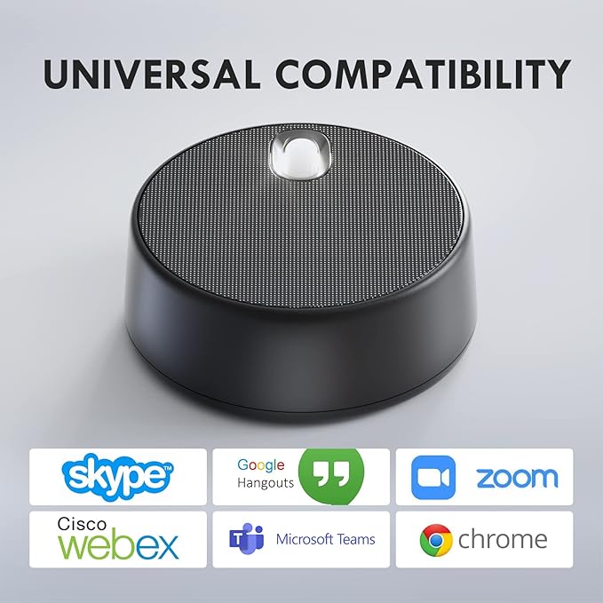 USB Computer Speakers with Microphone, PC Laptop Speaker with Mic, 2 Sound Modes, Hand Free Enhanced Voice Pick up, Compatible with Zoom for Personal Call and Home Office Meeting