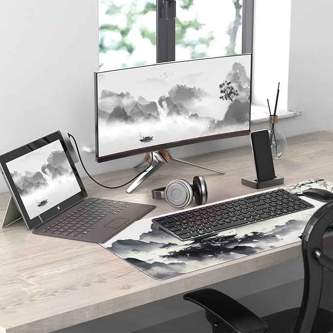 Mouse Pad Gaming Mousepad 31.5 x 11.8in Large Mouse Pad for Keyboard,Non-Slip and with Stitched Edges,Keyboard Pad Desk mat for Home Office and School