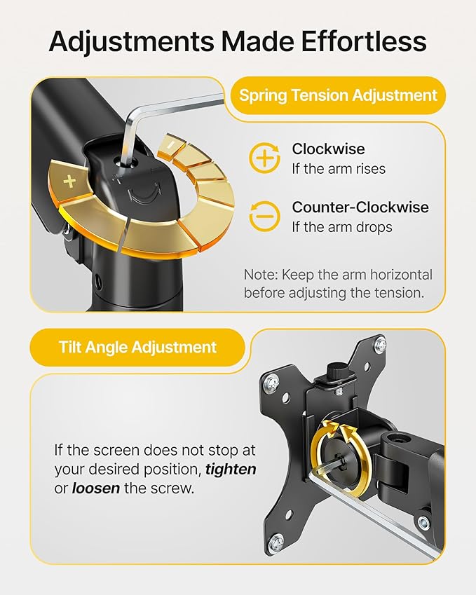 monTEK Dual Monitor Mount with USB Fits 17-32 Inch Screens Holds 19.8lbs, Fully Adjustable Dual Monitor Arm, with Clamp/Grommet, Cable Management, Quick Release Plate, VESA 75/100mm
