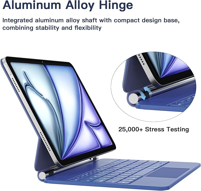 for iPad Air 11 inch Case with Keyboard (M4/M3/M2, 2026/2025/2024), iPad Pro 11 (4th/3rd/2nd/1st Gen) & Air 5/4th Magic Keyboard Case, 11 Colors Backlit, Multi-Touch Trackpad, Blue