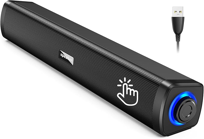 Computer Speakers for Desktop, Gaming Speakers with Touch Lights PC Speakers with Surge Clear Sound, USB Powered for Computer Desktop PC Laptop Monitor