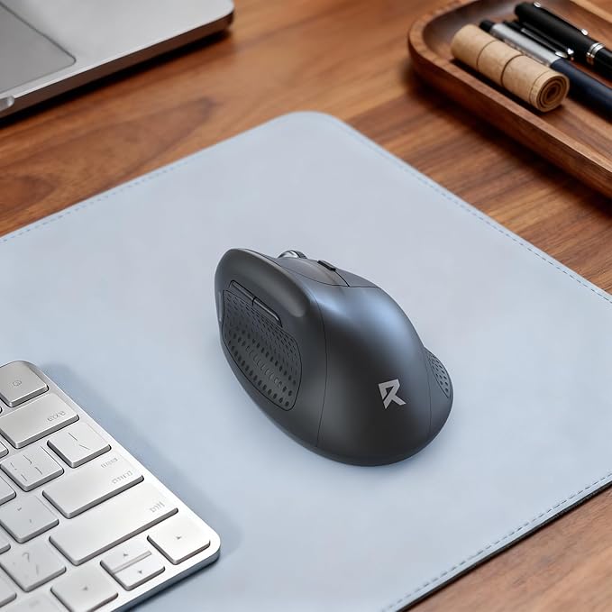 Redragon BM-4033 Wireless Vertical Ergonomic Mouse, 2.4GHz Connection, 5 Levels Up to 4000 DPI, Auto Power Saving Mice for Laptop, Desktop, PC, Black