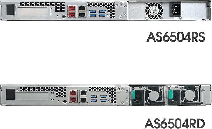 Asustor Lockerstor 4RS AS6504RS - 4 Bay NAS, Quad-Core 2.1GHz CPU, 2.5GbE Port, 8GB DDR4, 1U Rackmount Server (Diskless)