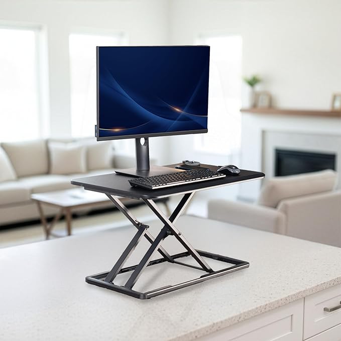 VIVO Economy Single Top Height Adjustable 29 inch Standing Desk Converter, Sit Stand Tabletop Monitor and Laptop Riser Platform Workstation, DESK-V000U