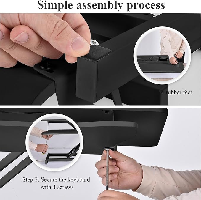 37" Desk Converter, Height Adjustable Stand Up Desk Converter, 2 Monitor Standing, Sit to Stand, Quick Sit to Tabletop, Riser Workstation with Wide Keyboard Tray