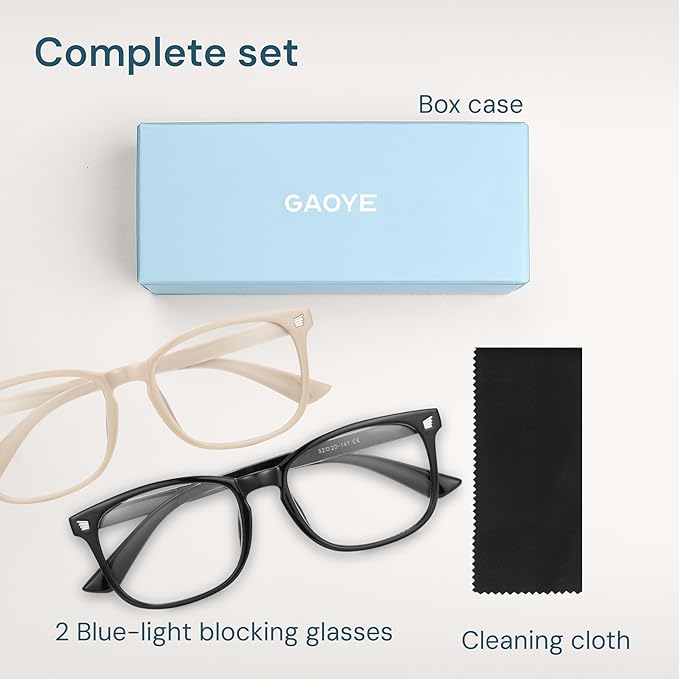 Gaoye Blue Light Glasses for Men - Blocking Square Eyeglasses, Anti UV Ray Computer Gaming Glasses Blue Blockers for Women