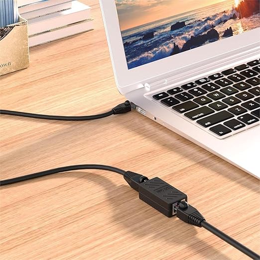 100 PCS Gigabit RJ45 Coupler, Ethernet Extender Connector in Line Coupler for Cat8/Cat7/Cat6/Cat5e/Cat5 Ethernet Cable Extender Adapter Female to Female (Black)