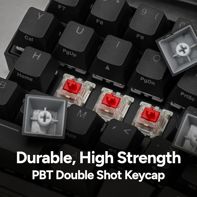 BAROCCOMiSTEL MiSTEL MD600 Alpha BT RGB, Split Keyboard, Ergonomic Mechanical Keyboard, 60%, PBT Double Shot Keycap (Transparent), Bluetooth5.0, Mac/Windows OS Compatible -Gateron G Pro Red
