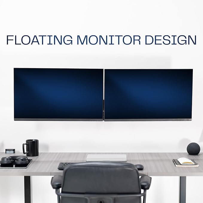 VIVO Height Adjustable Mechanical Extended Arm Dual Monitor Wall Mount Full Motion Articulating, Fits 2 Screens 17 to 32 inches, Black, MOUNT-V002G