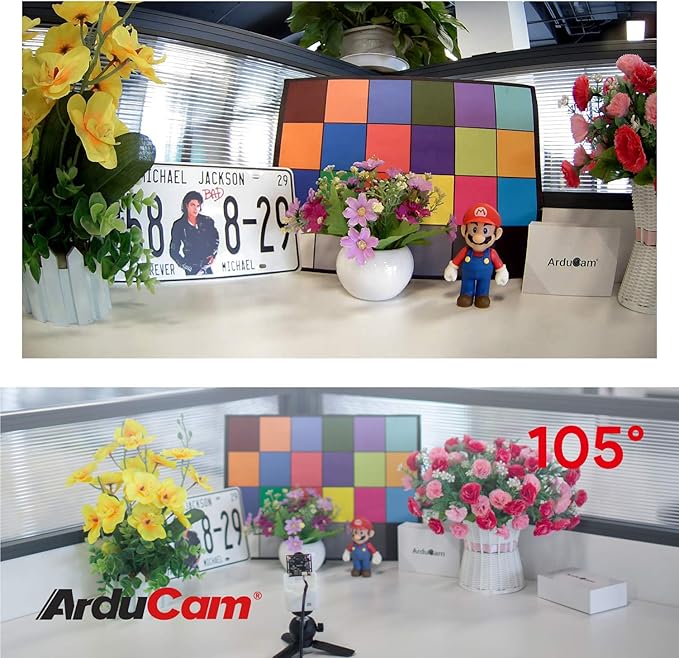 Arducam 16MP Wide Angle USB Camera for Laptop, 1/2.8" CMOS IMX298 Mini UVC USB2.0 4K Video Webcam with Microphone, with 3.3ft/1m Cable
