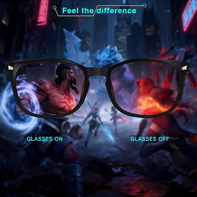 Red Lens Glasses Blue Light Glasses Men Women - 99.9% Blue Green Blocking for Computer, Gaming, TV, Phone Screens - 3 Pair