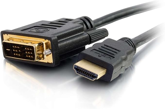 C2G/ Cables To Go C2G DVI to HDMI Cable, HDMI Adapter, DVI-D Male to HDMI Male, 1080p, Gold Plated for PS4 & PS3, 4.9 Feet (1.5 Meters), Black, Cables to Go 42515