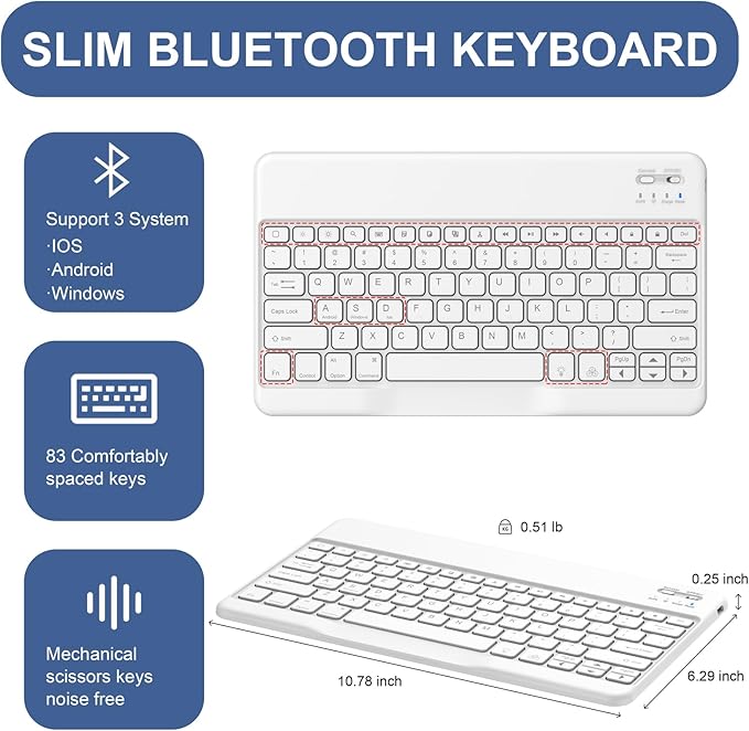 Soke Keyboard Case for iPad Pro 13 Inch (M5 2025/M4 2024), 7-Color Backlit Detachable Bluetooth Keyboard, Folio Stand TPU Back Cover with Pencil Holder for iPad Pro 13", Ocean Marble