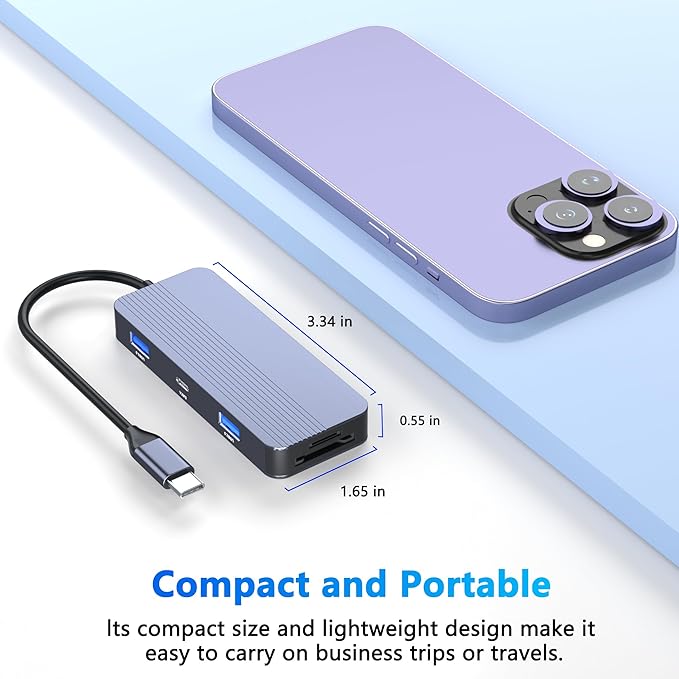 USB C Docking Station Dual HDMI, 4K@60Hz 8 in 1 Docking Station Dual Monitor for Mac/Dell/HP Laptop, HDMI Splitter for Dual Monitors, Double HDTV USB C Hub Multiport Adapter with USB/PD/SD/TF