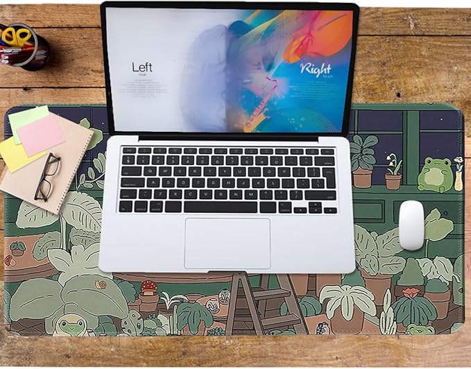 Cute Large Mouse Pad, Kawaii Extended Mouse Pad Desk Pad Easy Typing for Typing Office Game 31.5 x11.8 in - Kawaii Frog