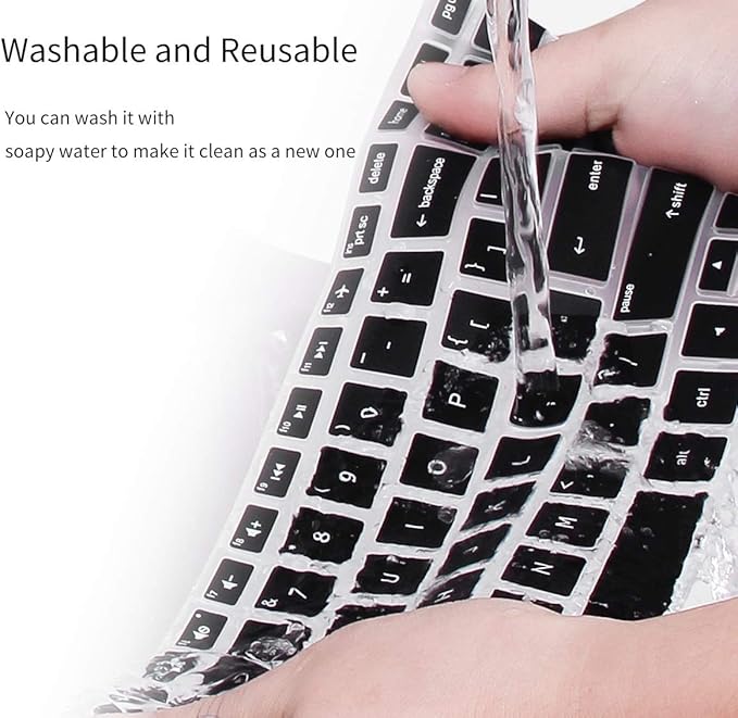CaseBuy Keyboard Cover Compatible with Logitech K350 MK550 MK570 Wireless Wave Keyboard Accessories, K350 MK550 Keyboard Silicon Protector Skin, Black