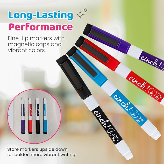 20x13 Stain-Resistant Magnetic Whiteboard for Fridge - Includes 4 Markers and Big Eraser with Magnets - Dry Erase Board - Refrigerator White Board Organizer and Planner (Pack of 2)
