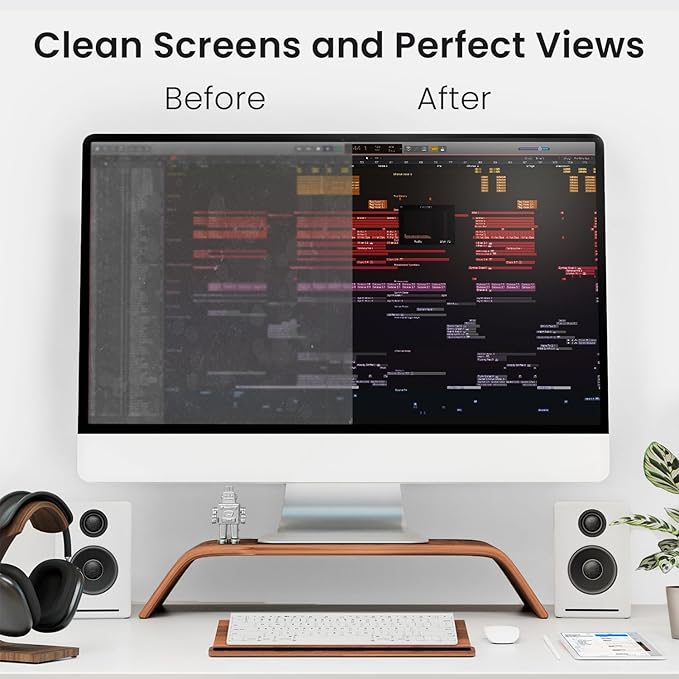 Screen Cleaner Spray and Wipe - TV screen cleaner spray and 2 Microfiber cloths, Computer Screen Cleaner, TV screen cleaner for Smart TV & Monitor, Laptop, MacBook, iPad and Electronic Devices - (2oz)