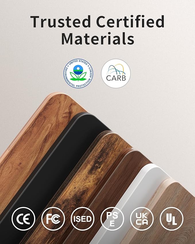FEZIBO Electric Standing Desk, 55 × 24 Inches Height Adjustable, Sit and Stand Up, Home Office Computer Desk (Rustic Brown)