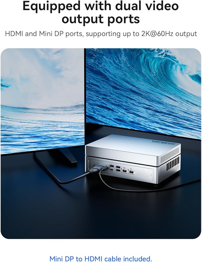 FS510402D NAS Server - 6-Bay All-Solid-State NAS Storage & Mini PC, 4X M.2 + 2X U.2 SSD, Personal Cloud Storage Device with Dual 10G Network Storage, Home NAS/Network Attached Storage