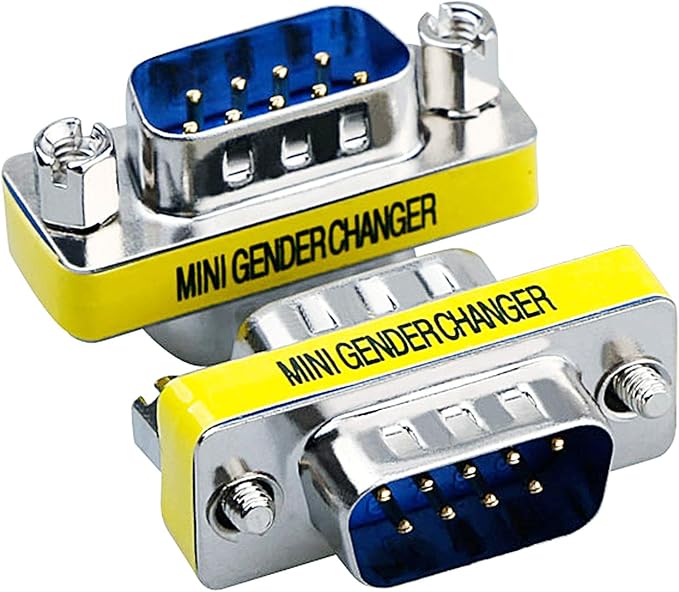 abcGoodefg 9 Pin RS-232 DB9 Male to Male Female to Female Serial Cable Gender Changer Coupler Adapter (10 Pack, DB9 Male to Male)