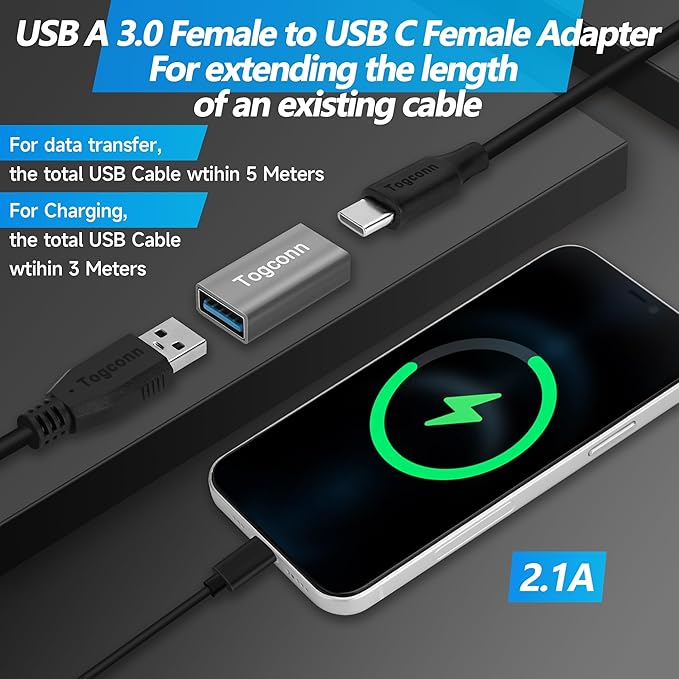 USB to USB C Adapter 4 Pack, Bi-Directional USB Type-C (Female) to Type-A (Female) OTG Converter Connector Support Charging & Data Sync for Laptop, PC, iPhone, MacBook Pro