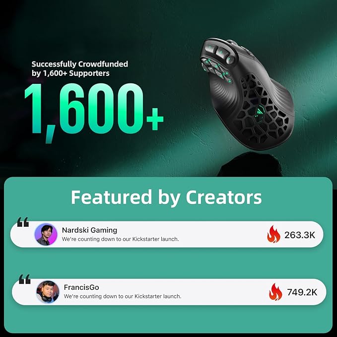 SOLAKAKA E9 PRO Vertical MMO Gaming Mouse with 8K Dongle- 36000 DPI PAW3395 Sensor,8,000Hz Polling Rate,Tri-Mode Ergonomic Wireless Mouse with 10 Side Buttons,RGB Mouse for PC/Mac - Black