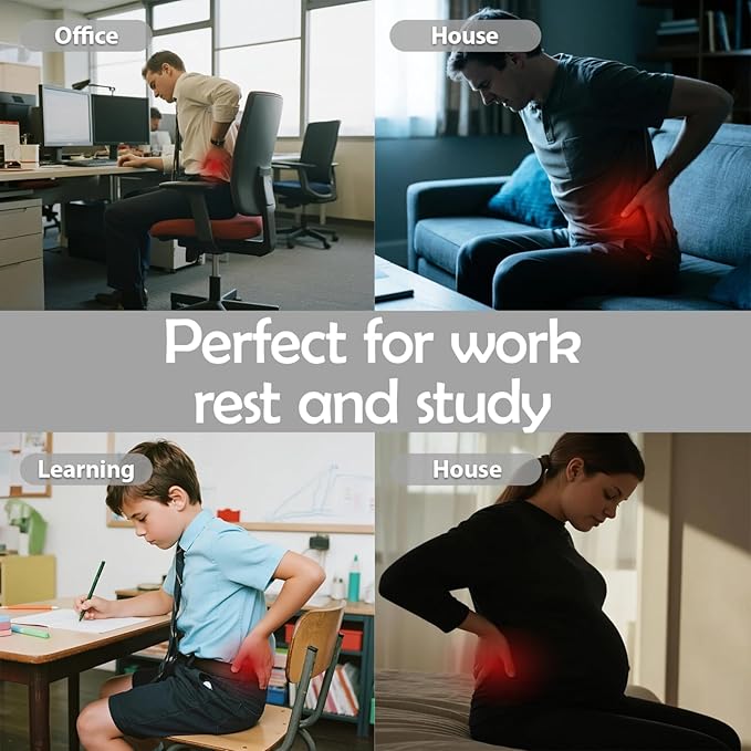 Lumbar Ergonomic Support for Office Chair Back Lumbar Support Ergonomic Back Support Pad Suitable for Office Chairs Grey