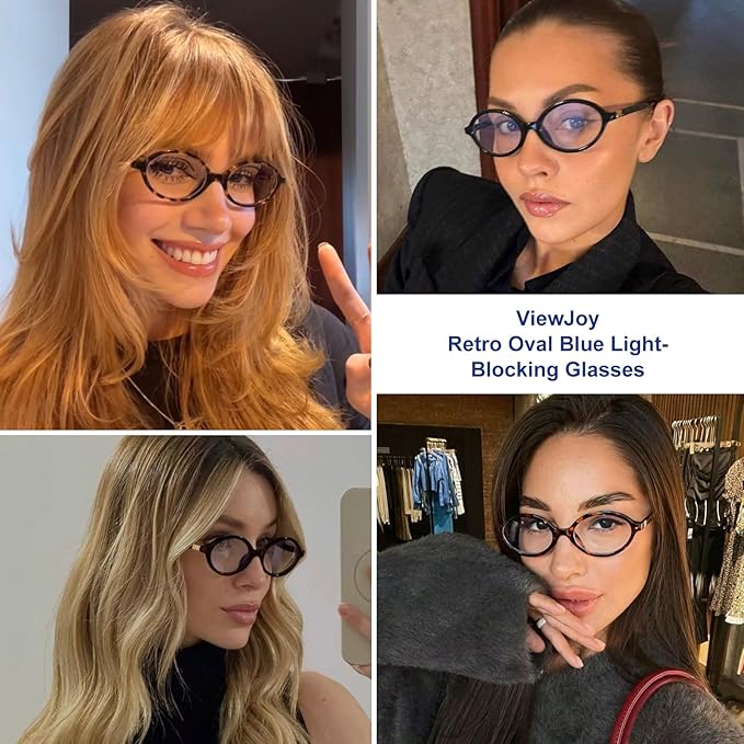 Retro Oval Blue Light Glasses for Women Fashion Computer Glasses Bluelight Blocking Eyewear Vintage Frame