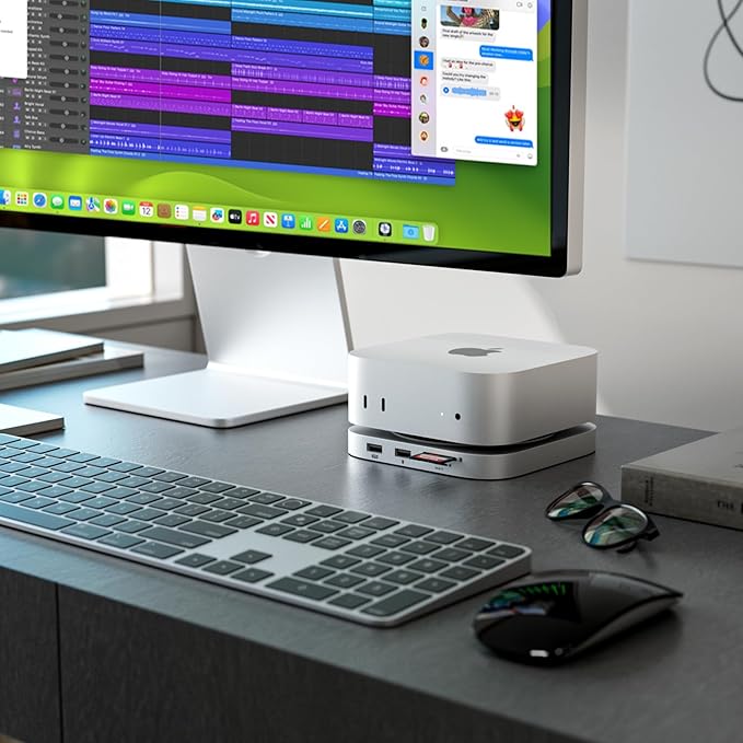 Minisopuru MINI4PRO Mac mini M4 Dock with 4K@60 HDMI, 8TB M.2 NVMe SSD Enclosure, Mac mini Hub & Stand for Mac mini M4 and M4 Pro 2024 (TF/SD Slot, 3* USB-A 2.0, Audio) | Silver