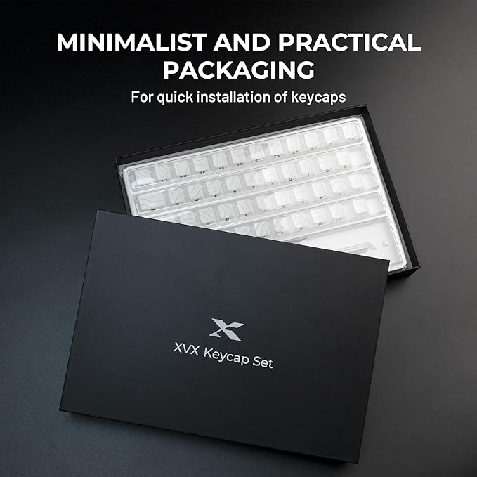 HITIME XVX Shine Through Keycaps with IMD Tech, Custom Keycaps 60 75 100 Percent, White Key Cap Set OEM Profile,118 Keys Side Printed for Mechanical Keyboard, Topographic