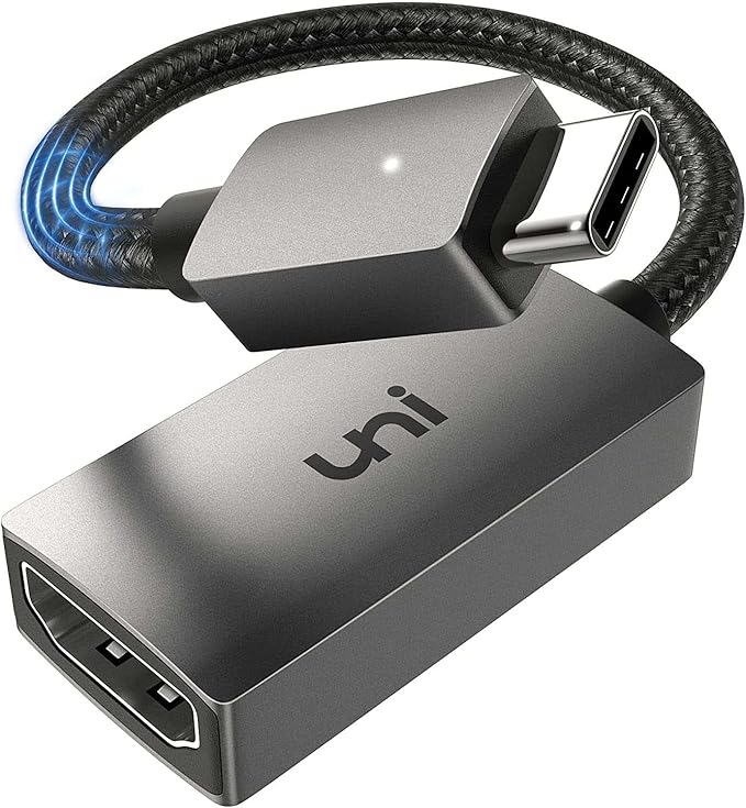 uni USB C to HDMI Adapter 4K, High Speed HDMI to USB-C Adapter, Type C (Thunderbolt 3/4) HDMI Converter Compatible with MacBook Pro/Air, Chromebook, XPS, Surface, iPhone 15 Pro/Max, Galaxy S23