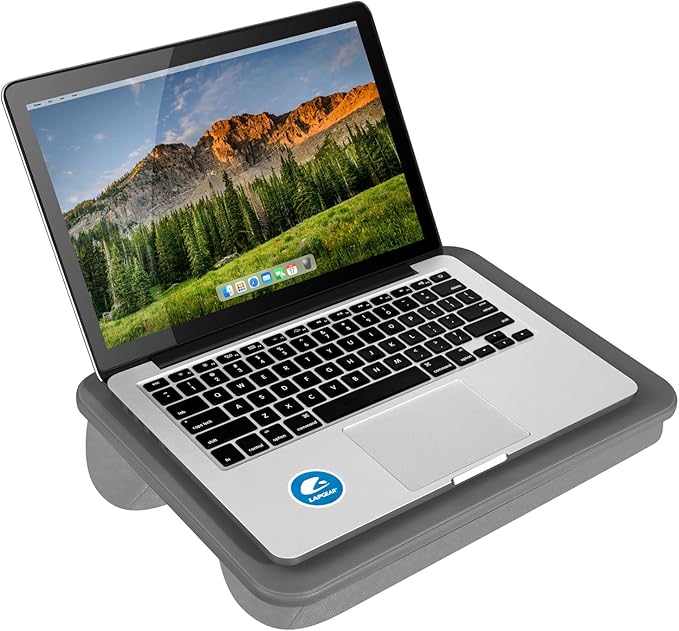 LAPGEAR Compact Lap Desk – Fits Up to 14″ Laptops – Charcoal – Style No. 43105