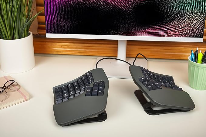 Kinesis Advantage360 Split Ergonomic Keyboard - USB-C | Quiet Mechanical Switches | Fully Programmable | Contoured Shape | Adjustable Tenting | PBT Keycaps