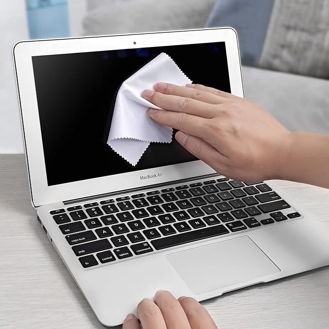 Eyeglass Cleaning Cloth Glasses Cleaner 12Pack Microfiber Lens Cleaner Eyewear Sunglass Wipes for Glass Jewelry Screen Camera Lint Free Thick 5x6 Inch (White, 5x6)