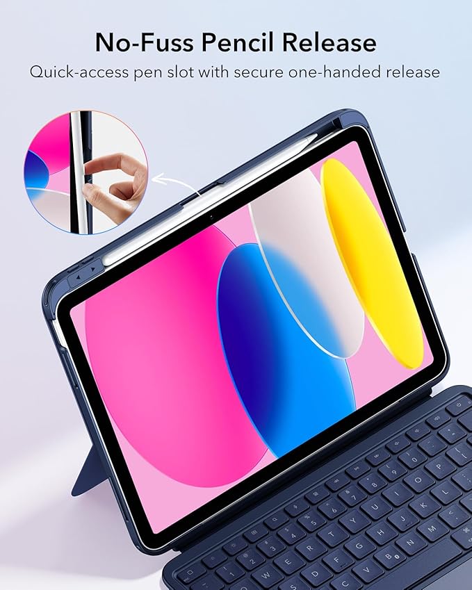 ESR for iPad (A16) 11th/10th Gen Flex Keyboard Case, Ultra-Light Magnetic Detachable Keyboard for iPad 10.9" with Writing/Viewing Modes, Larger Precision Trackpad, Blue
