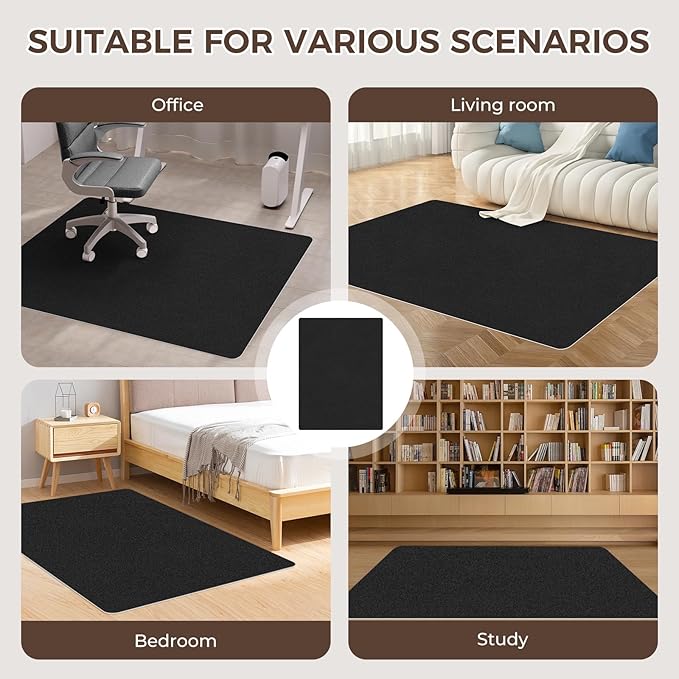 Office Chair Mat,Hard Floor Chair Mat Suitable for Hardwood and Tile Floors,Large Non-Slip Floor Protection Mat,Does Not Pill,Black(40"x55")