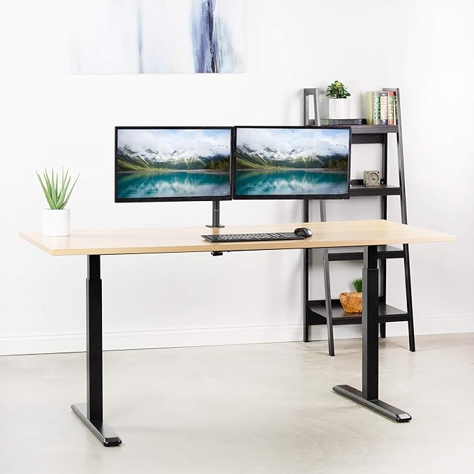 VIVO Single and Dual LCD Monitor Desk Mount Kit for Triple Screen Display, Heavy Duty Fully Adjustable, Fits 3 Screens up to 27 Inches (Bundle)
