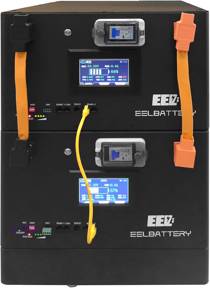 EEL 48V 16S V4 White Server Rack DIY Kit Box Built-in JK Inverter 2A Active Balance 200A BMS with 4.3" LCD Screen Stackable Type