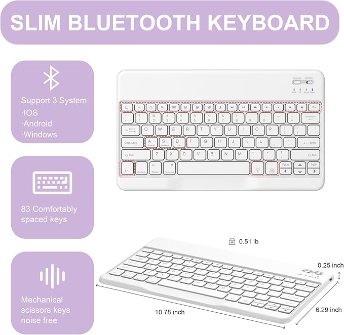 Soke Keyboard Case for iPad Pro 13 Inch (M5 2025/M4 2024), 7-Color Backlit Detachable Bluetooth Keyboard, Folio Stand TPU Back Cover with Pencil Holder for iPad Pro 13", Violet Marble