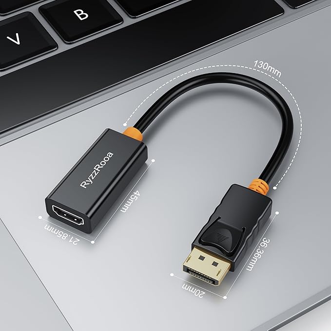 4K DisplayPort to HDMI Adapter, 10 Pack, Gold-Plated Male Display Port to Female HDMI Adapter, Uni-Directional DP to HDMI Adapter Cable Compatible with PC, Laptop, Monitor, Projector