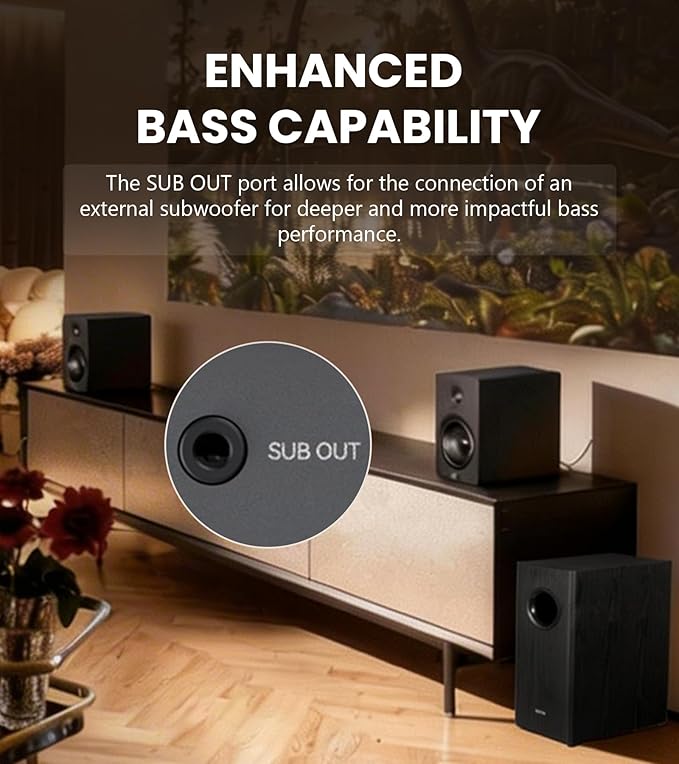Edifier M90 Computer Speakers, 100W RMS Desktop Speakers, Hi-Res Audio, LDAC,Bluetooth 6.0 Compact Speaker, HDMI eARC/Optical/USB-C/AUX Input, SUB Out Powered Speakers, Remote Control for TV/PC-Black